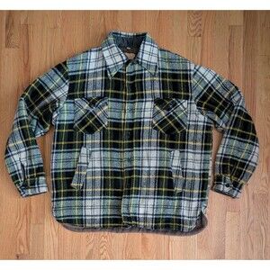 Vintage CPO Oaklane Wool Flannel 46-48 Austria Anchor Button Lined Shacket Coat